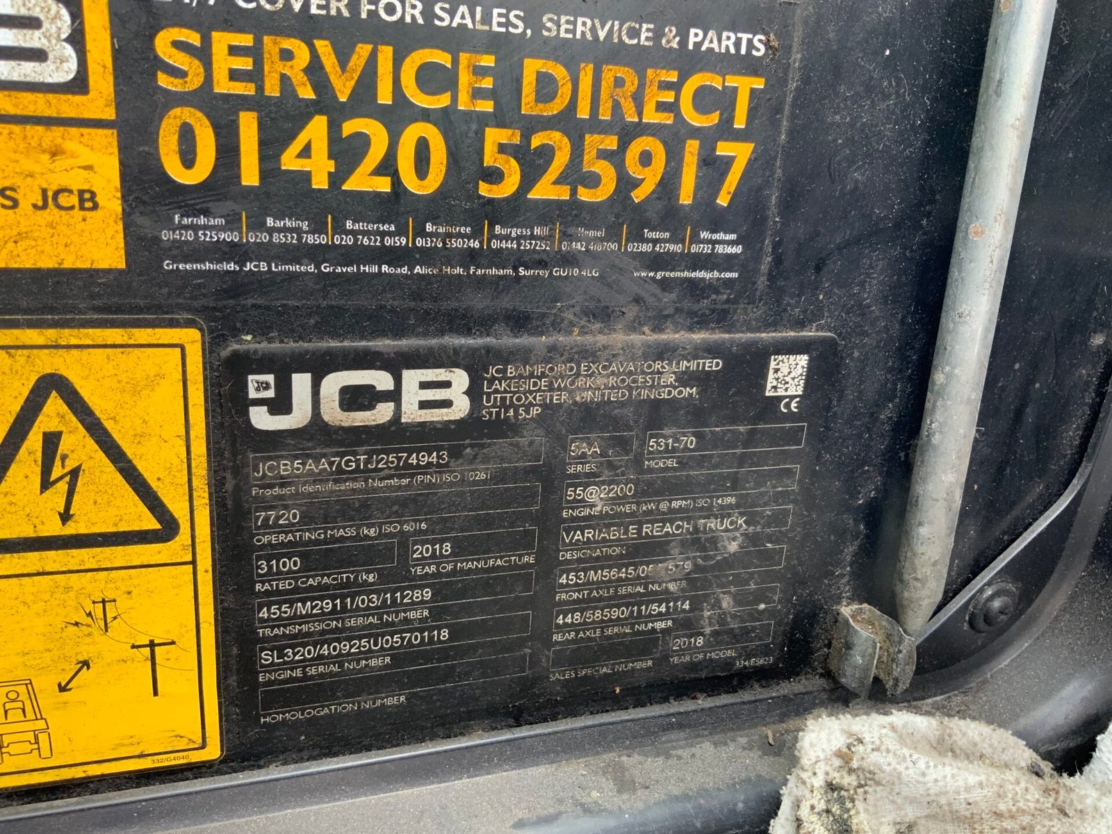 2018 JCB 531-70 Telehandler - Image 2